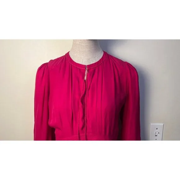 ROBERTO CAVALLI PEASANT BOHO PINK SILK MIDI TIERED DRESS 40 4 - Picture 3 of 15